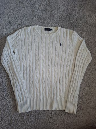 Pull torsadée Ralph Lauren en coton blanc taille S