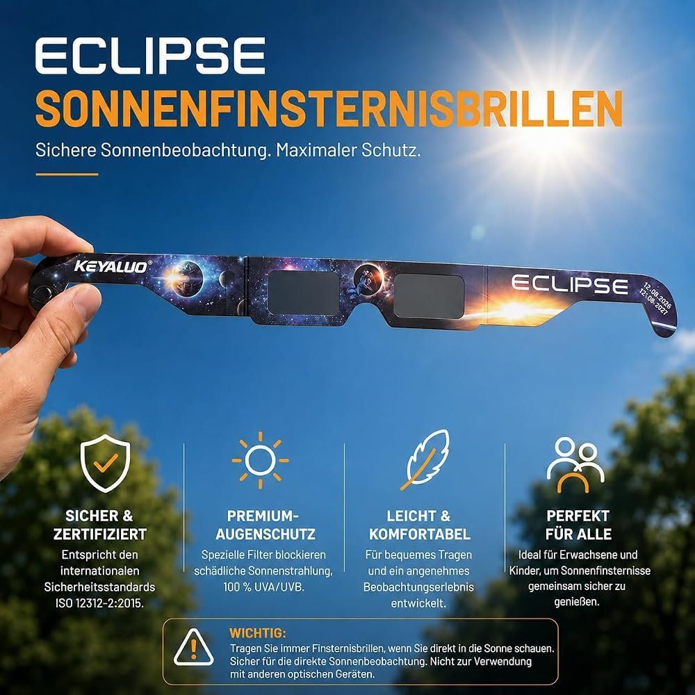 Occhiali & Lenti: Keyaluo Eclipse Sonnenfinsternis Brille - Neu – Nuovo e nell'imballaggio originale da Mülligen venduto da DonRidone 5