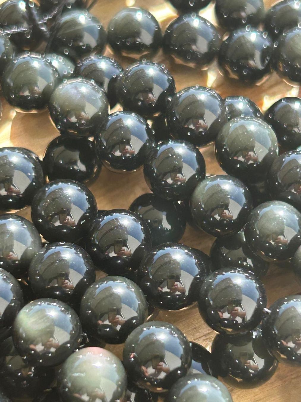 Minerali & Pietre curative: Strang echte rainbow obsidian Level 1 / stone beads 8 mm – Nuovo e nell'imballaggio originale da Niederrohrdorf venduto da Ytobi 1