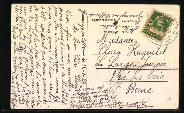 Cartoline postali: AK Geneveys sur Coffrane, Hotel Commune – Usato da Berlin venduto da bartko-reher 1
