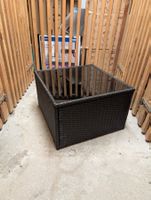 Lounge Tisch Polyrattan 58x58cm – Glasplatte, Balkon