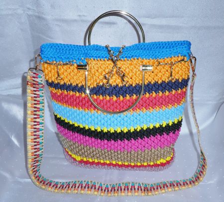 Gehäkelte Tasche Damen Fafbige Tasche für Frauen