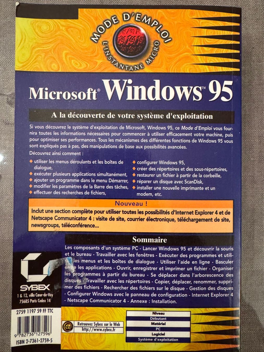 Libri: Microsoft Windows 95 Mode d'emploi – Nuovo (secondo la descrizione) da Zürich venduto da aygo_a 1