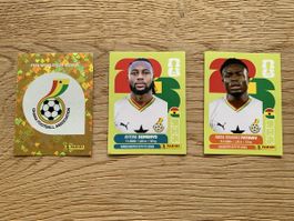 3 Panini WM 2026 GHA1, GHA9, GHA20, Ghana mit Spielern