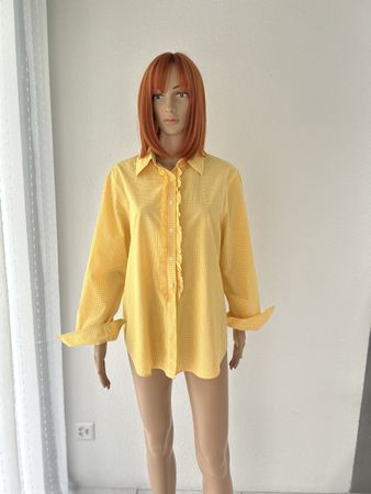 Ralph Lauren Yellow Gingham Ruffle Shirt - Size XL
