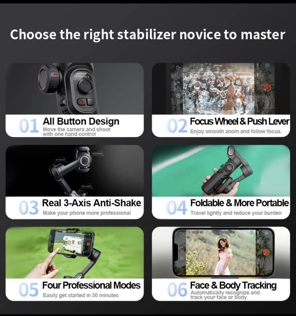 Treppiedi & Teste: 3-Achsen Smartphone-Gimbal – Nuovo (secondo la descrizione) da bauma venduto da Feldi1876 4