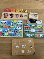 Wooden Puzzles Assortment Vehicles Animals good condition