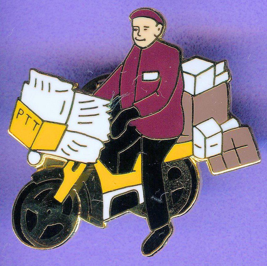 Placchette & Badge: PTT   Pöstler mit Motorrad – Usato da Winterthur venduto da Sammleroase