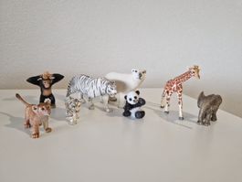 Schleich Wildtiere – Konvolut Panda, Eisbär, Tiger & Giraffe