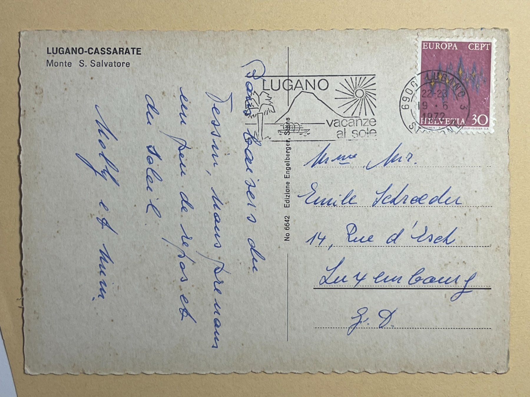 Cartoline postali: Lugano - Cassarate – Usato da Steg VS venduto da danwer74 1