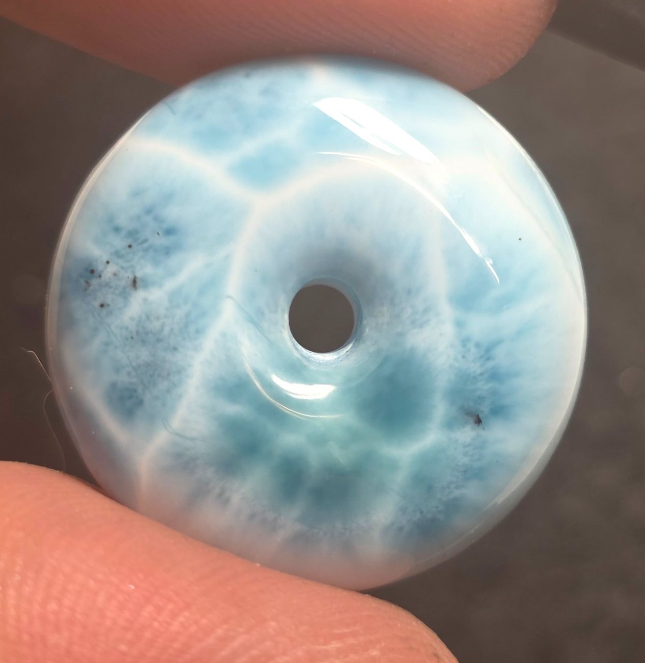 Minerali & Pietre curative: Larimar Pi-Scheibe Anhänger – Nuovo e nell'imballaggio originale da Matzingen venduto da Shay_Crystalz 1