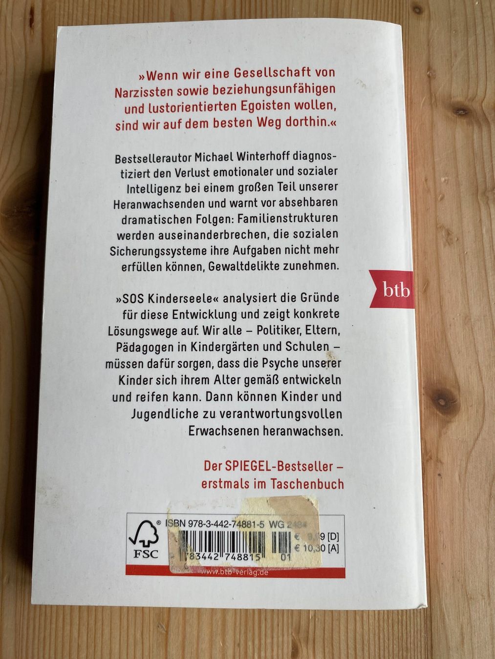 Libri: Michael Winterhoff: SOS Kinderseele – Usato da Weinfelden venduto da Cheyenne21 1