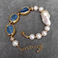 Wunderbar Kyanit Perlen Armband Perle 22,5cm Bracelet Perle