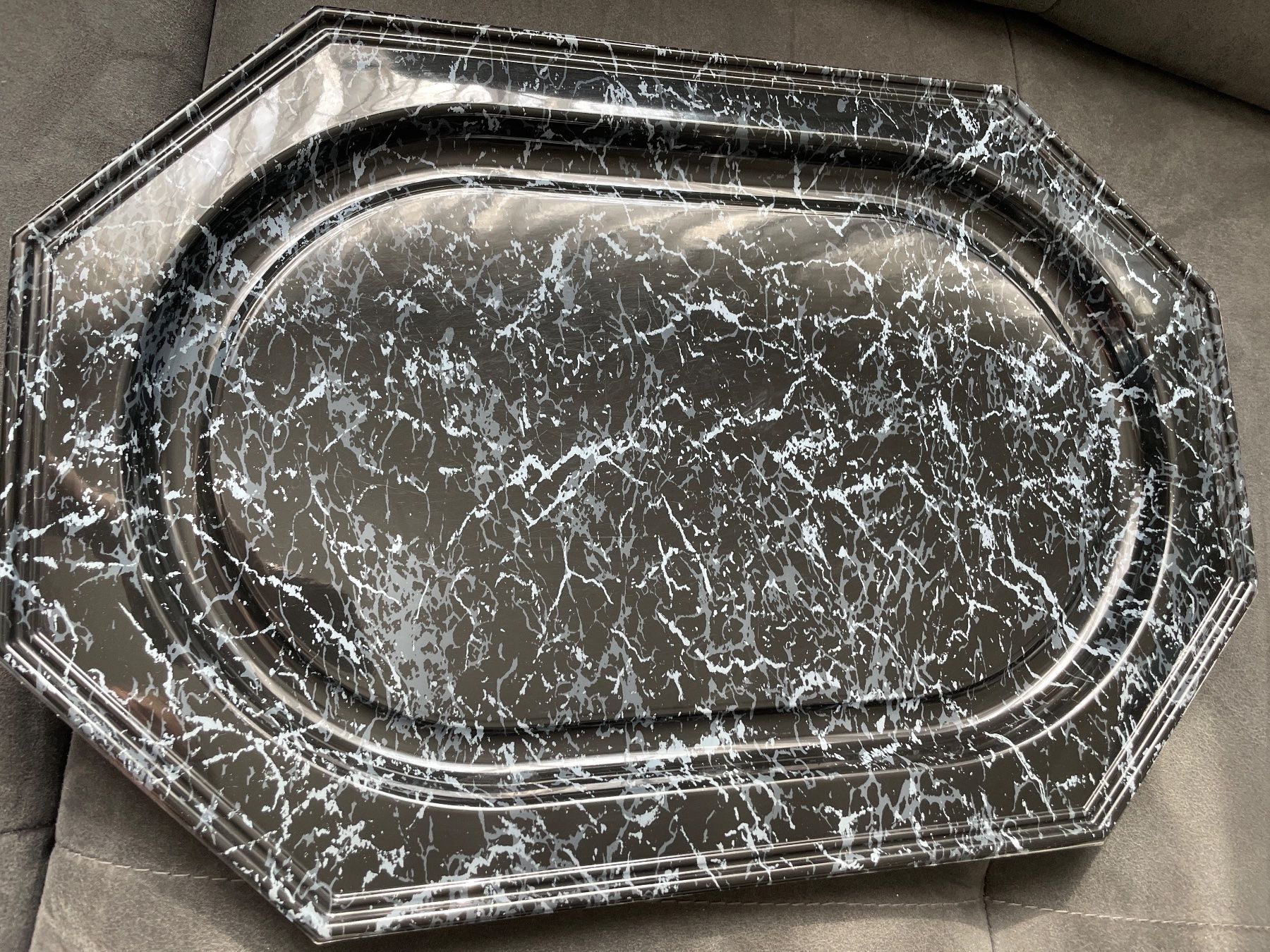 Piatti di portata: Schwarze Servierplatte / Dekoplatte, 34cm lang – Nuovo (secondo la descrizione) da Neuenkirch venduto da balani 2