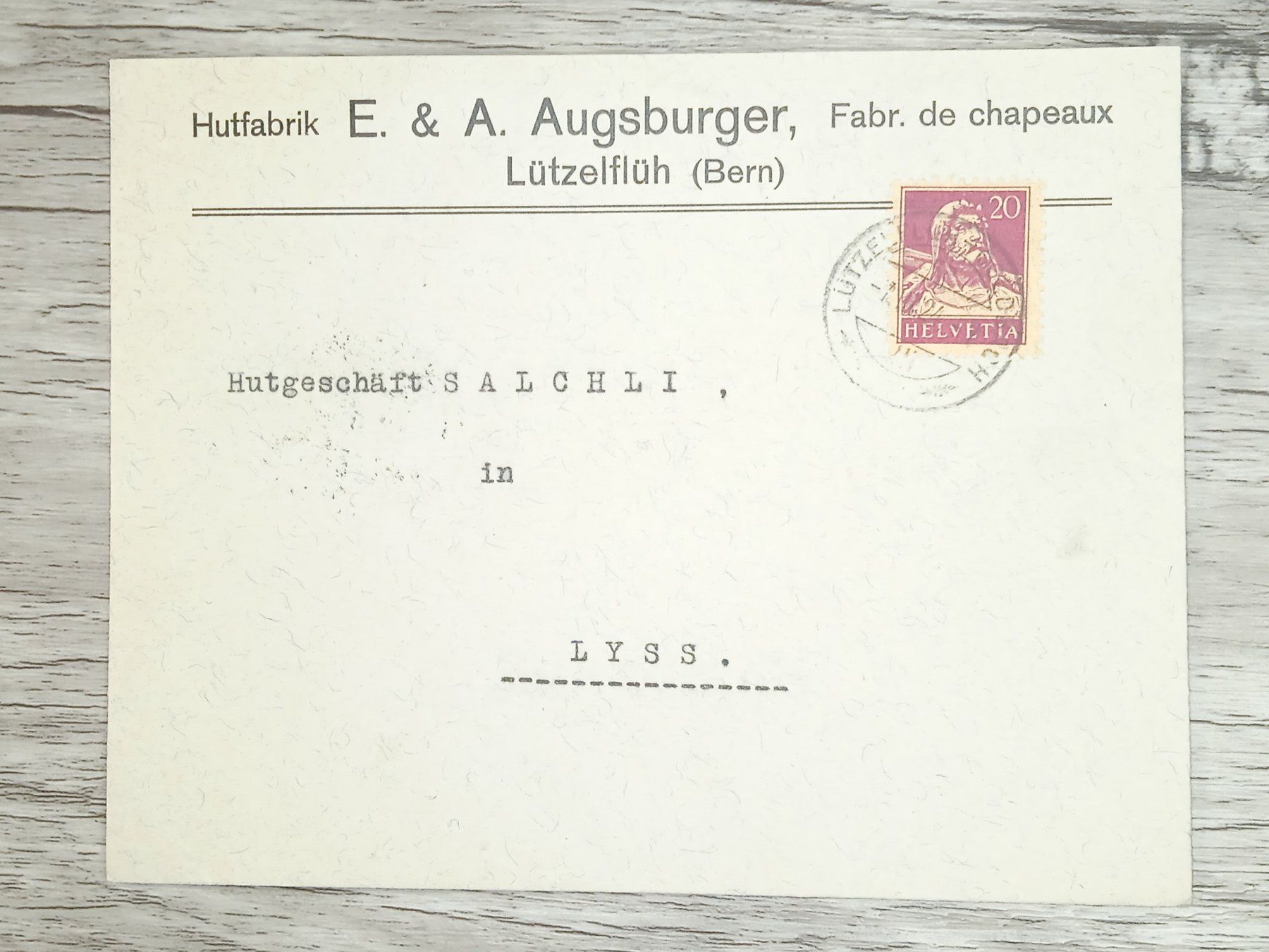 Tutti i francobolli: TR20 Enveloppe + Timbre Suisse 1924 – Usato da Cousset venduto da Patrick_Collections