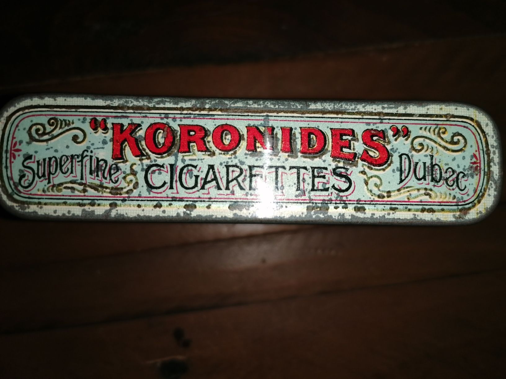 Tabak: Antike Blechdose Koronides 25 Zigaretten Deckel dose 1910 – Gebraucht aus Zürich von Tin4Life 2
