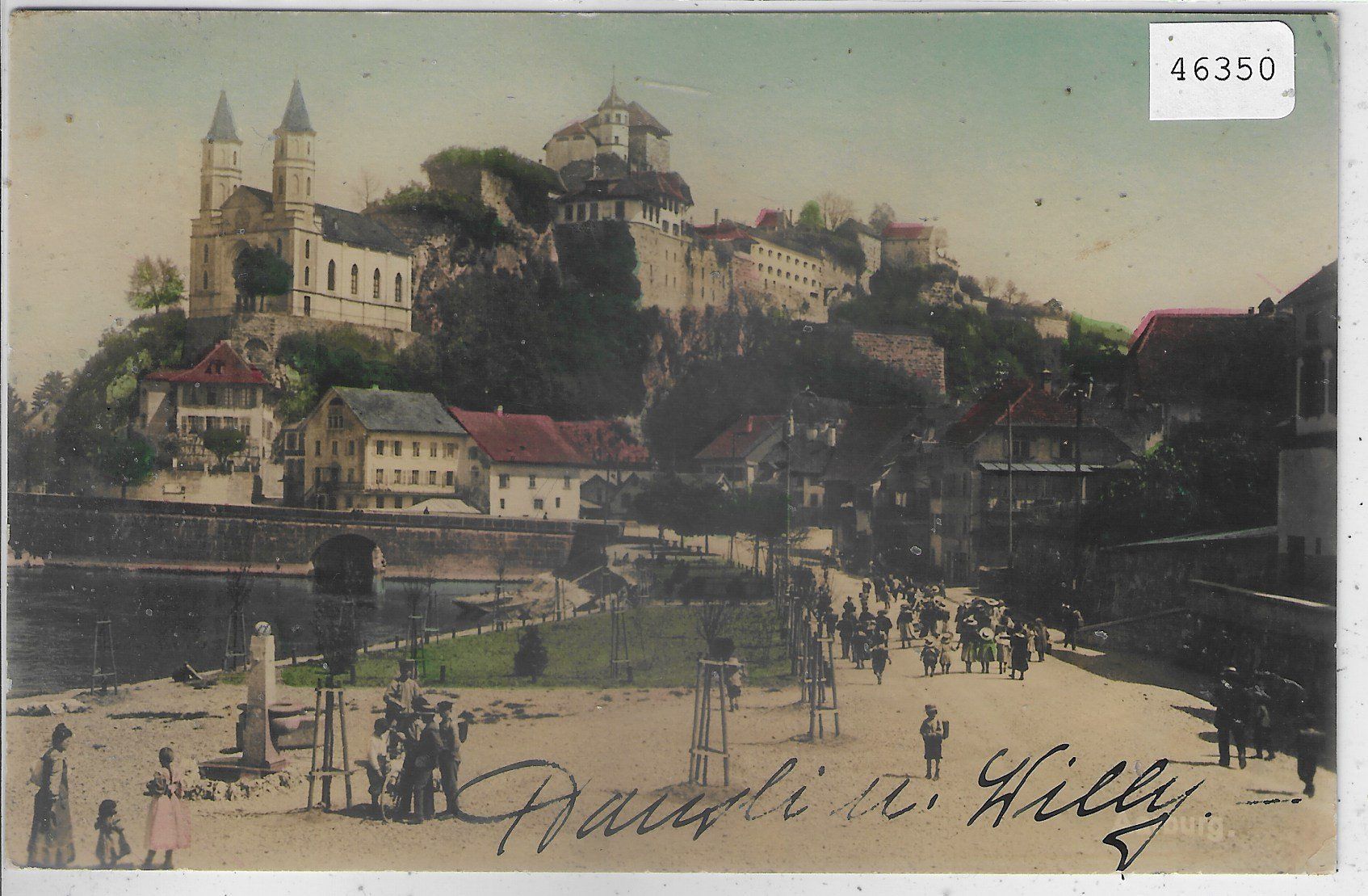 Cartoline postali: Aarburg  - Dorf mit Schloss - animee – Usato da Ettingen venduto da Kartenplanet