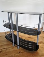 Elegante Bar mit Glasplatten Schwarz/Silber