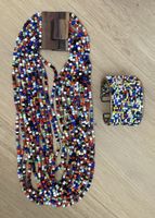Colourful Statement Beaded Necklace & Bracelet Set