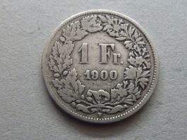 1 Fr.  1900  rare Auflage 0,40 Mio. Stück