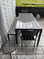 Gartentisch Metall mit Sitzbank und 3 Stühlen