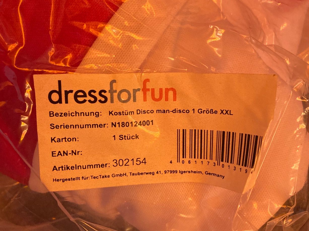 Costumi: Kostüm Disco Men XXL – Nuovo e nell'imballaggio originale da Aarwangen venduto da to-hirschi 4