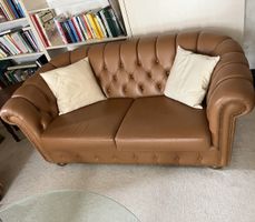 Chesterfield Balmoral style luxury leather 2 seater sofa