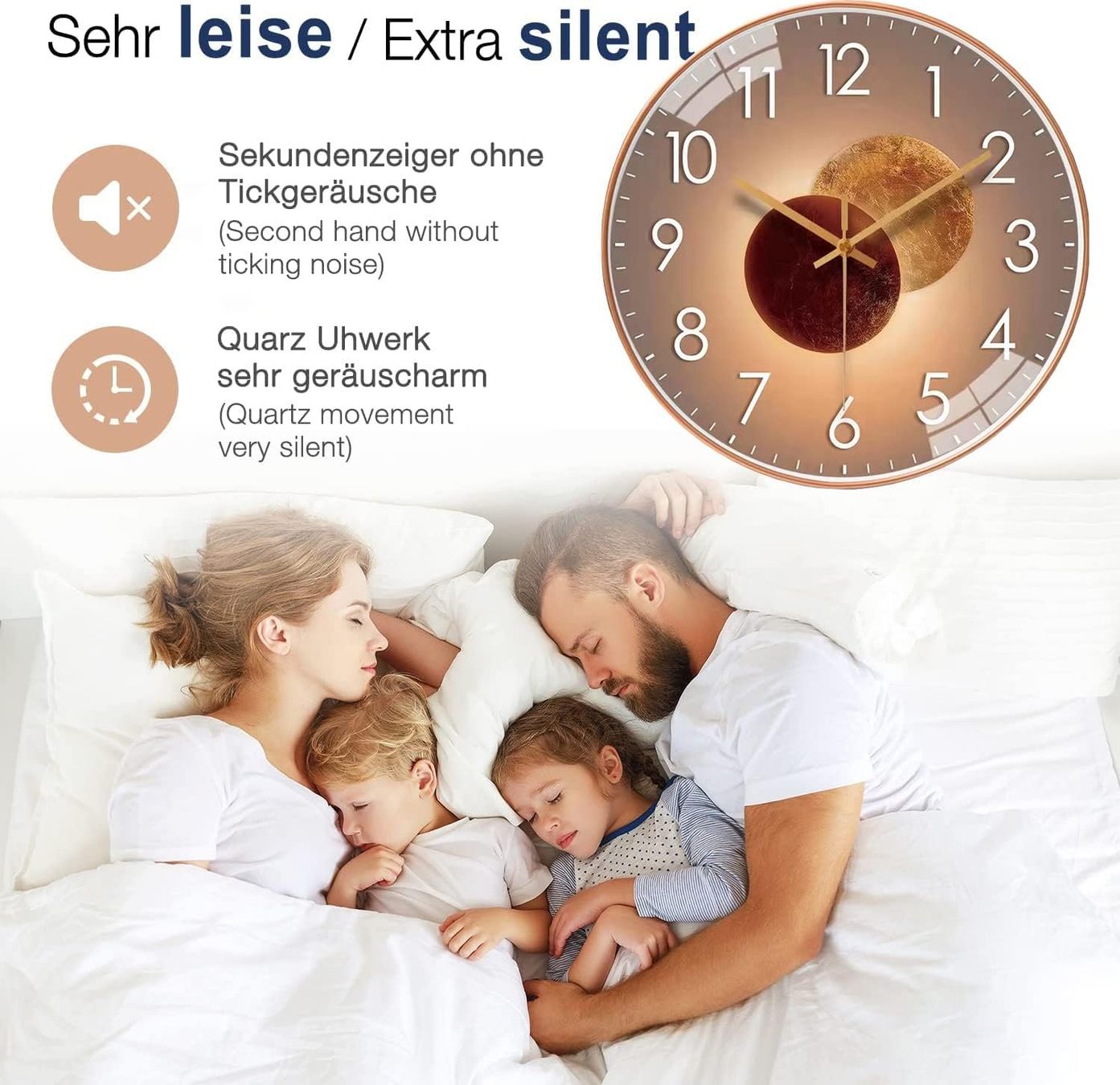 Stand- & Wanduhren: 30cm Modern Quartz Lautlos Wanduhr – Neu und originalverpackt aus Nuglar von SaleRitter 1
