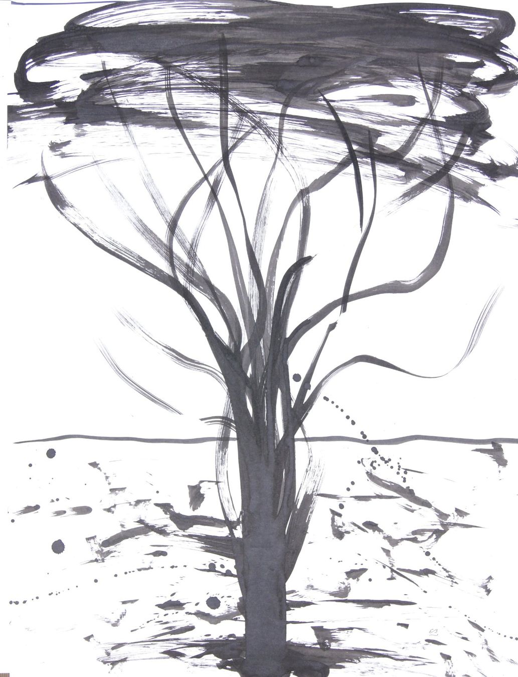 Dipinti: Gr. Tusche Zeichnung: Big tree – Nuovo (secondo la descrizione) da Fribourg venduto da erw_68dx