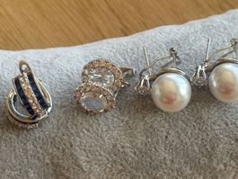 Luxus Elegante Ohrstecker Ohrschmuck  Farbe:Silber Zirkonia