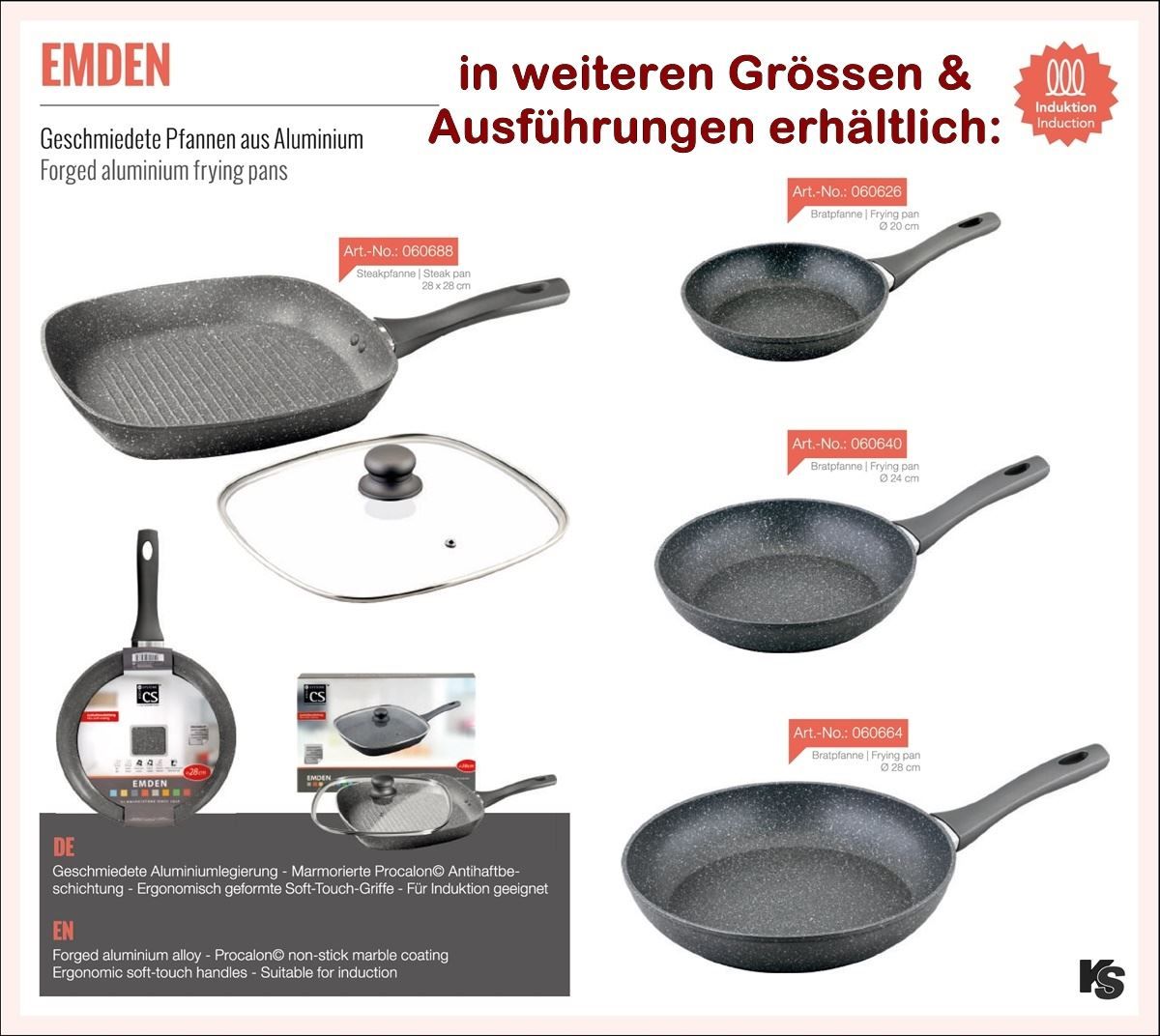 Padelle: Eckige Grillpfanne EMDEN, mit Procalon – Nuovo e nell'imballaggio originale da Wettingen venduto da kochshop 4