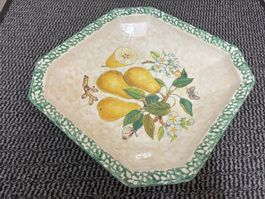 Fruchtschale, Obstdekor, ca. 32 x 32 cm, Made in Italy