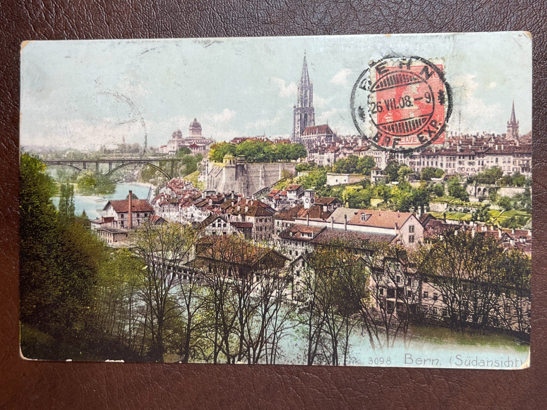 Ansichtskarten: AK Bern - Südansicht - 1908 – Gebraucht aus Steg VS von _vinci_