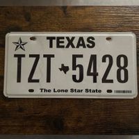 🇺🇸 U.S. Autoschild, Texas TZT 5428 - ORIGINAL