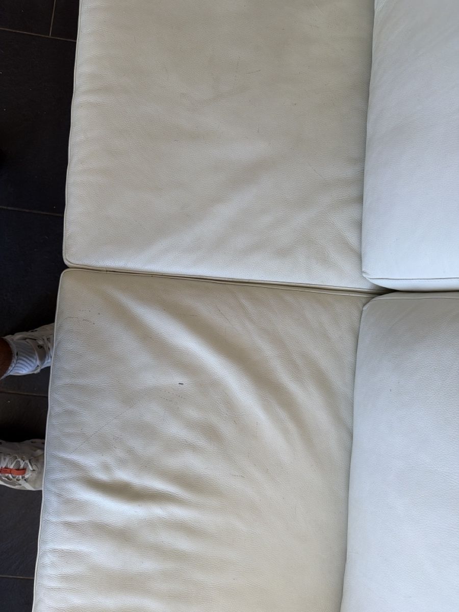 Divani: Ledersofa 3-Sitzer weiss mit Sessel – Usato da Wetzikon ZH venduto da philippe_22 3