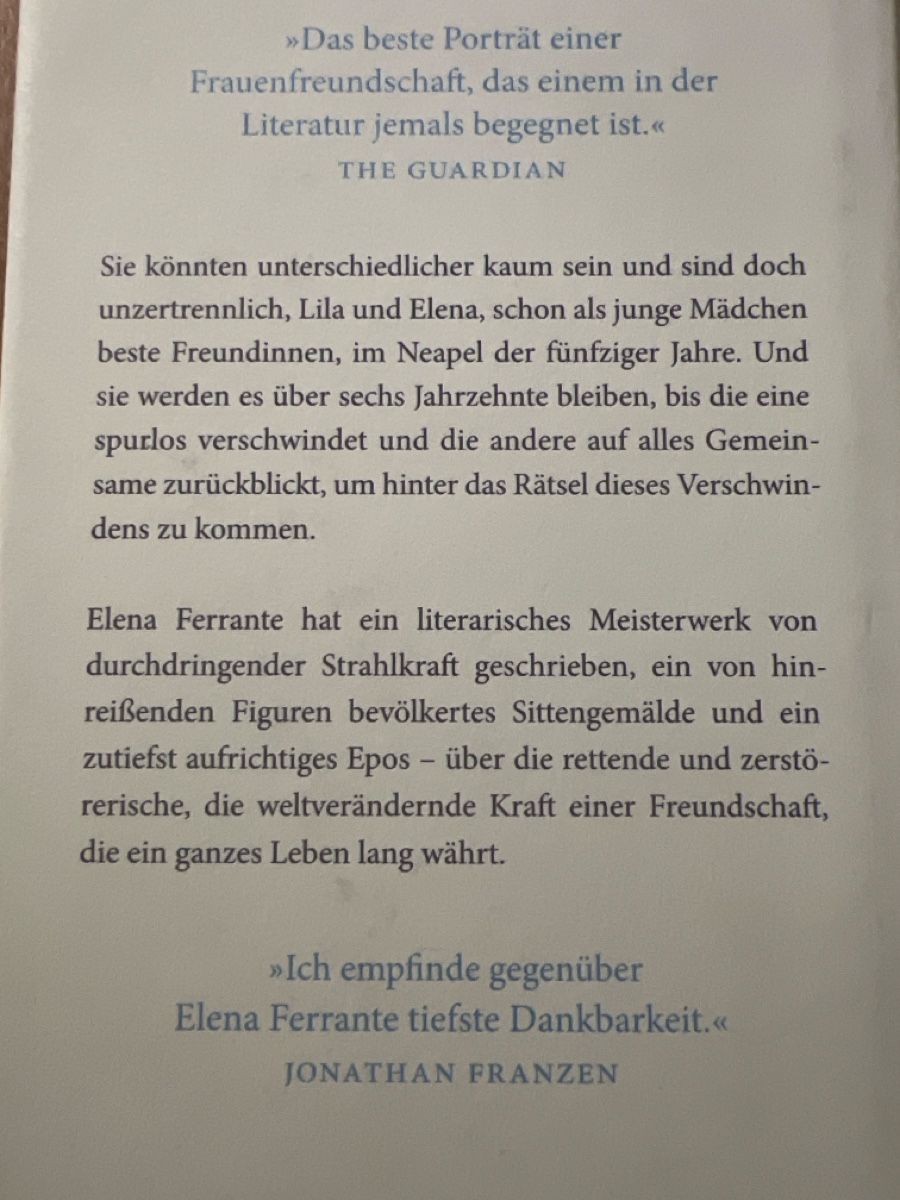 Libri: Elena Ferrante Neapolitanische Saga 4 Bucher – Nuovo e nell'imballaggio originale da Uznach venduto da Apuutze 1