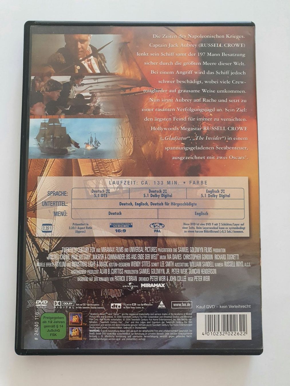 Tutti i DVDs: Master Commander - Russel Crowe DVD – Usato da Oberdorf BL venduto da BaldenEagle 1