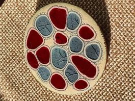 Vintage Brosche Cloisonne Emaille, Handarbeit Unikat 80s