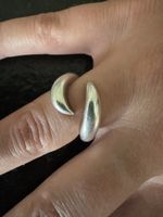 Bague argent 925 unique design ouvert, taille 50