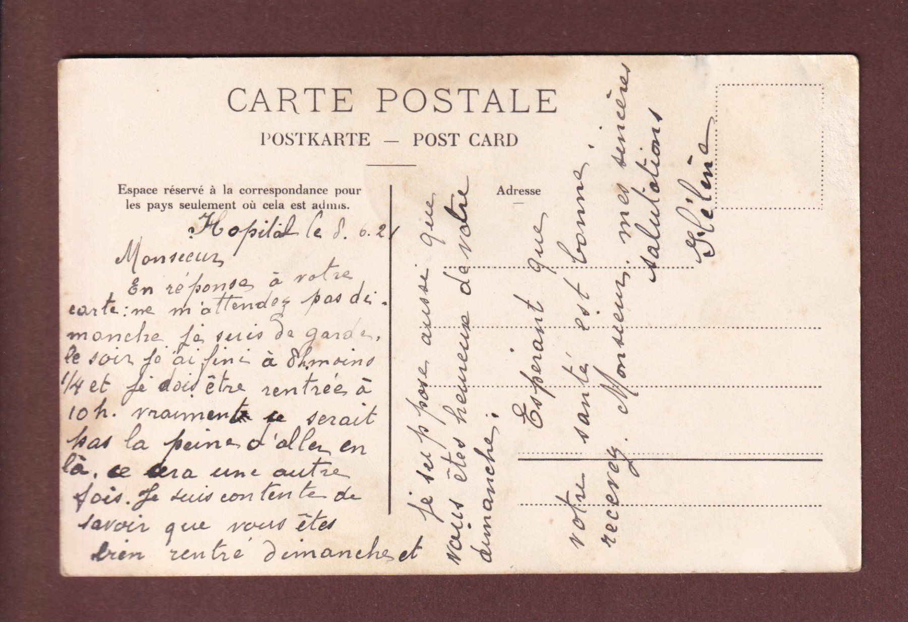 Cartoline postali: LAUSANNE - Bugnon - 1921 // Etat // – Usato da Pully venduto da nicecards-shop 1