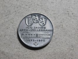 Silbermedaille (20g/900) - 100 Jahre Appenzellerbahn 1975