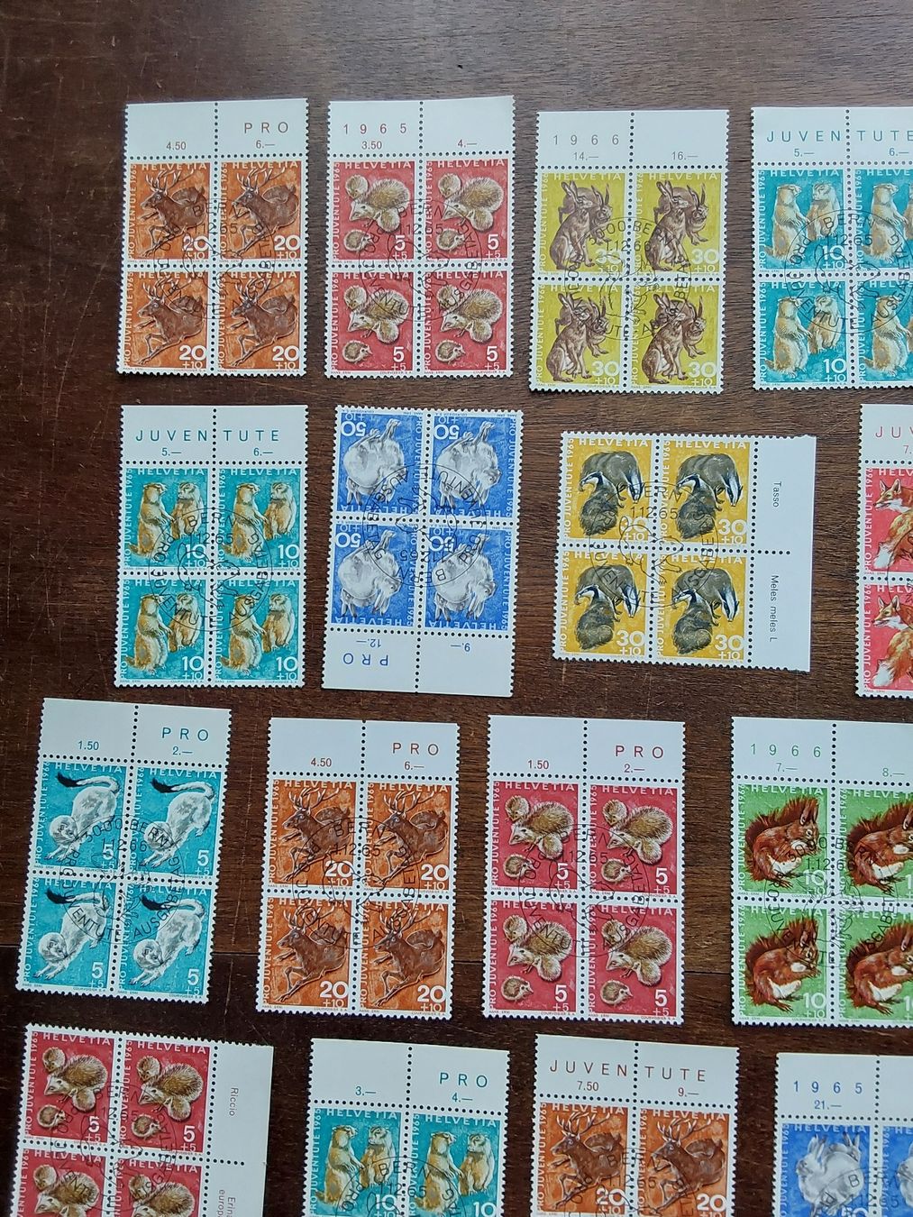 Tutti i francobolli: Erni Hans. 34x Viererblock zusammen.  – Usato da Steinach venduto da Chilli1957 2