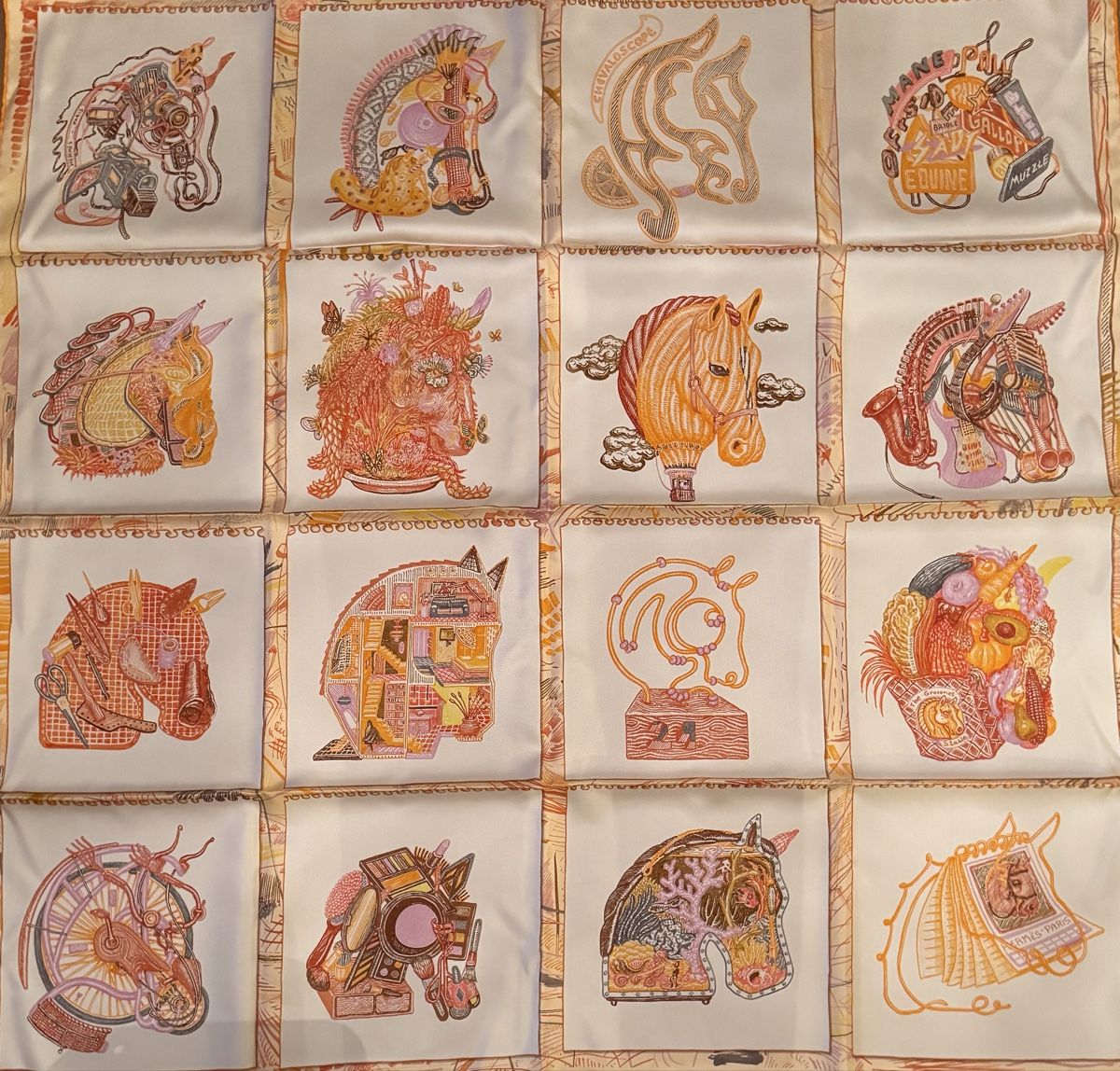 Hermès Foulard & Sciarpe: Hermès carré 90 neuf Chevaloscope – Nuovo e nell'imballaggio originale da Genève venduto da Allisgood