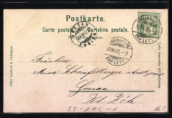 Cartoline postali: Litho La Chaux-de-Fonds, La Synagogue – Usato da Berlin venduto da bartko-reher 1