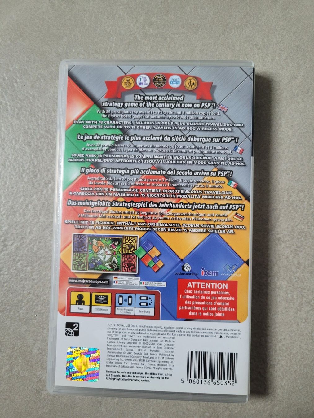 Giochi: Blokus portable (PSP) – Usato da Uezwil venduto da -Retrogames- 1