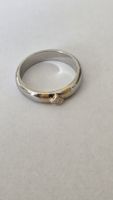 Platin/Gold Brillantring, Gr.55