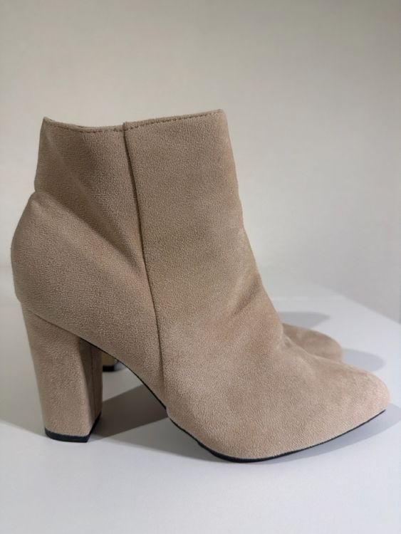 Bottines Femme En Daim Large - Bout Pointu, Talon Bas, Boucle, Style Casual Confortable - 6