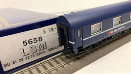 LSM 5658 Rivarossi= Schlafwagen SBB MU WLABm 624-9