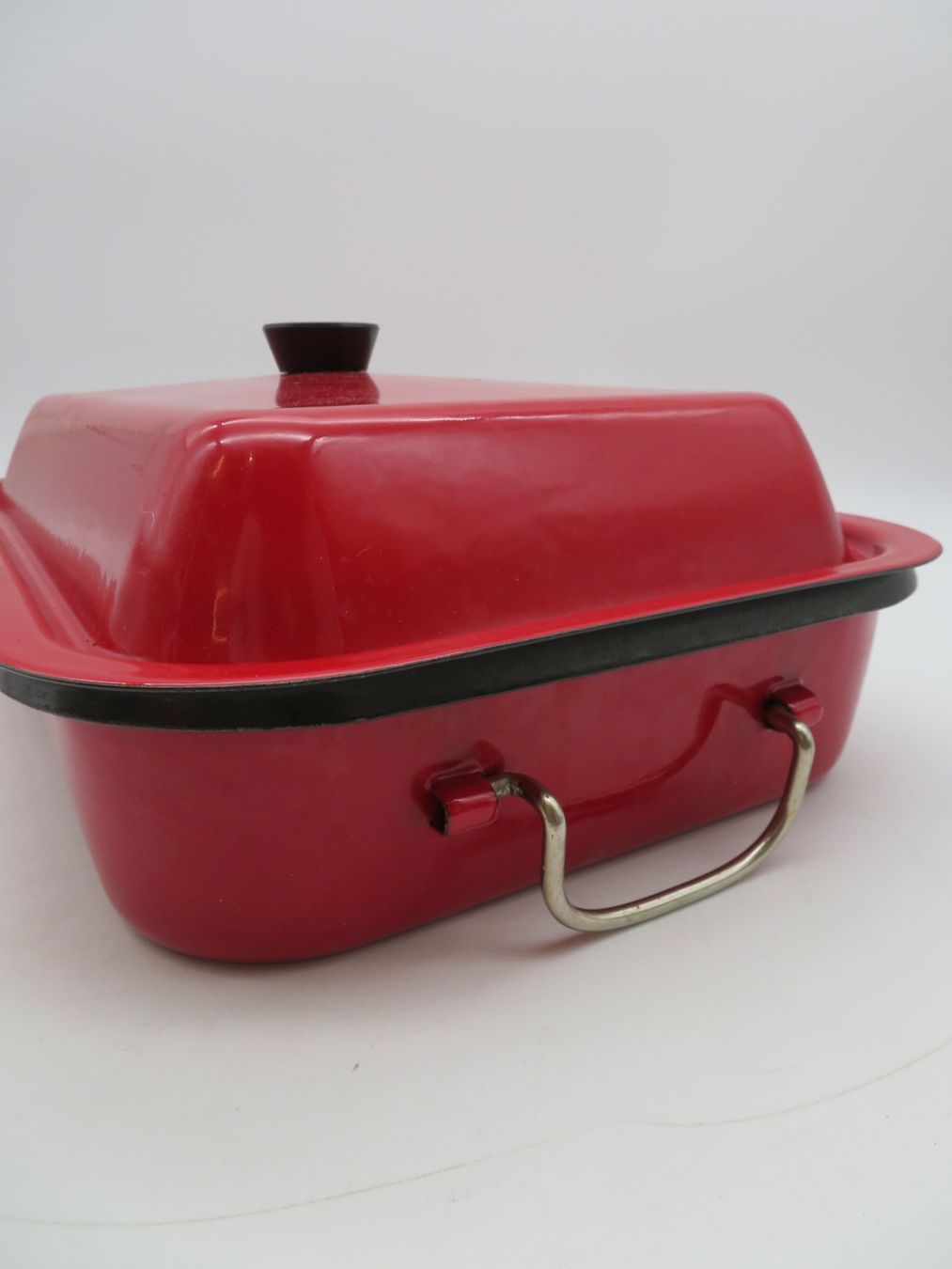 Teglie da forno: Rote rechteckiger Emaille-Bräter – Usato da Reinach BL venduto da WBZ-Flohmarkt 2