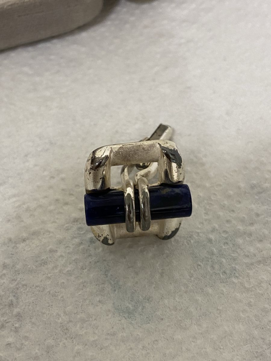 Gemelli: Jacques Fath Paris Manschettenknöpfe 835Silber/Lapislazuli – Usato da Dietikon venduto da brocki-eyra 7